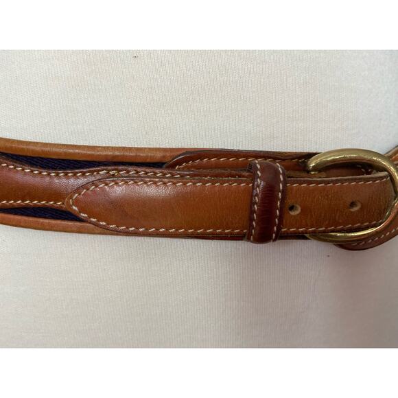 Vintage DOONEY & BOURKE Navy/Red Belt w/Tan Leather Trim Womens sz 40 main image 7